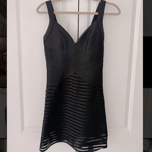 BCBGMAXAZRIA Black Bandage Sweetheart Dress